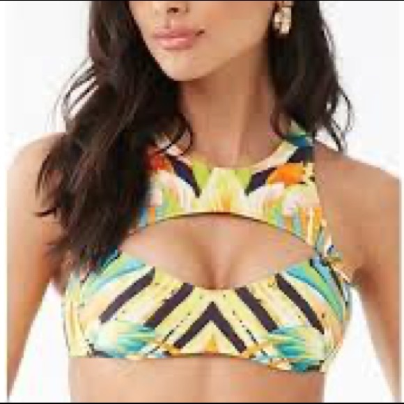 NWT Forever 21 Tropical Cutout Bikini Set - Picture 7 of 7
